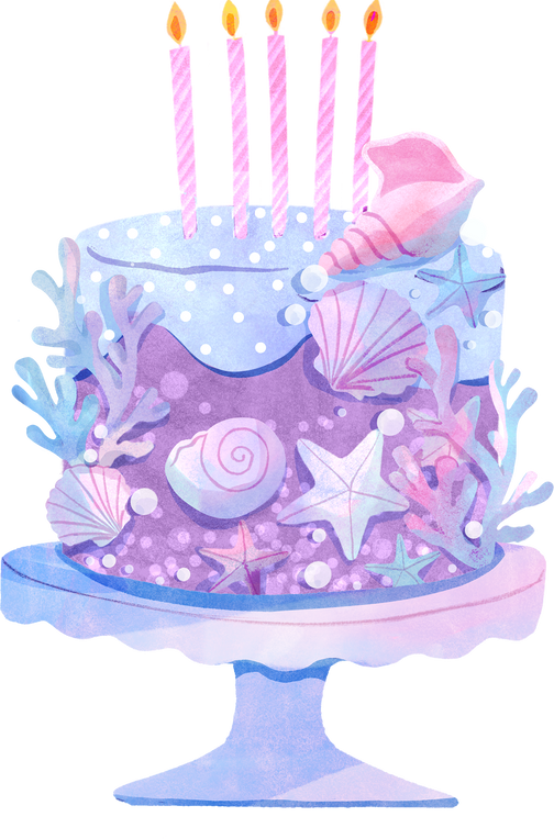 Watercolor Mermaid Birthday Cake
